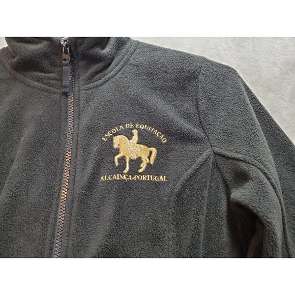 Roly Jacket Womens Small Black Fleece Equitacao Escola Alcains Portugal Full Zip - Picture 5 of 12